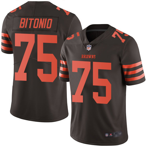 Cleveland Browns Joel Bitonio Men Brown Limited Jersey #75 NFL Football Rush Vapor Untouchable